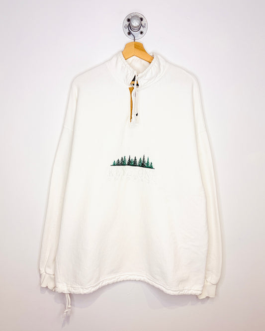 Vintage 1990s Keystone Colorado White Two Snap Button Sweatshirt