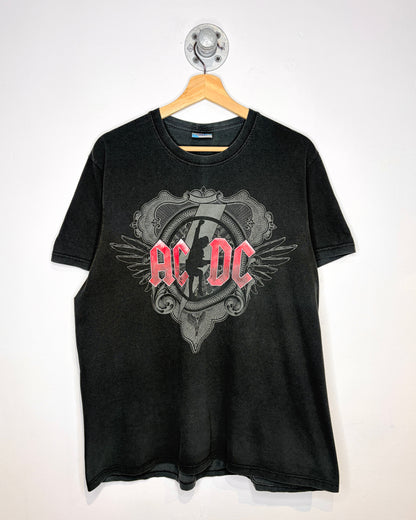 2009 AC/DC Black Ice Tour Faded Black Tee Shirt