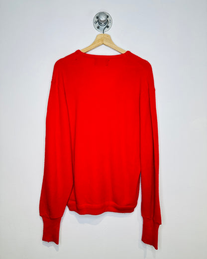 Vintage 1980s Izod Red V-Neck Sweater