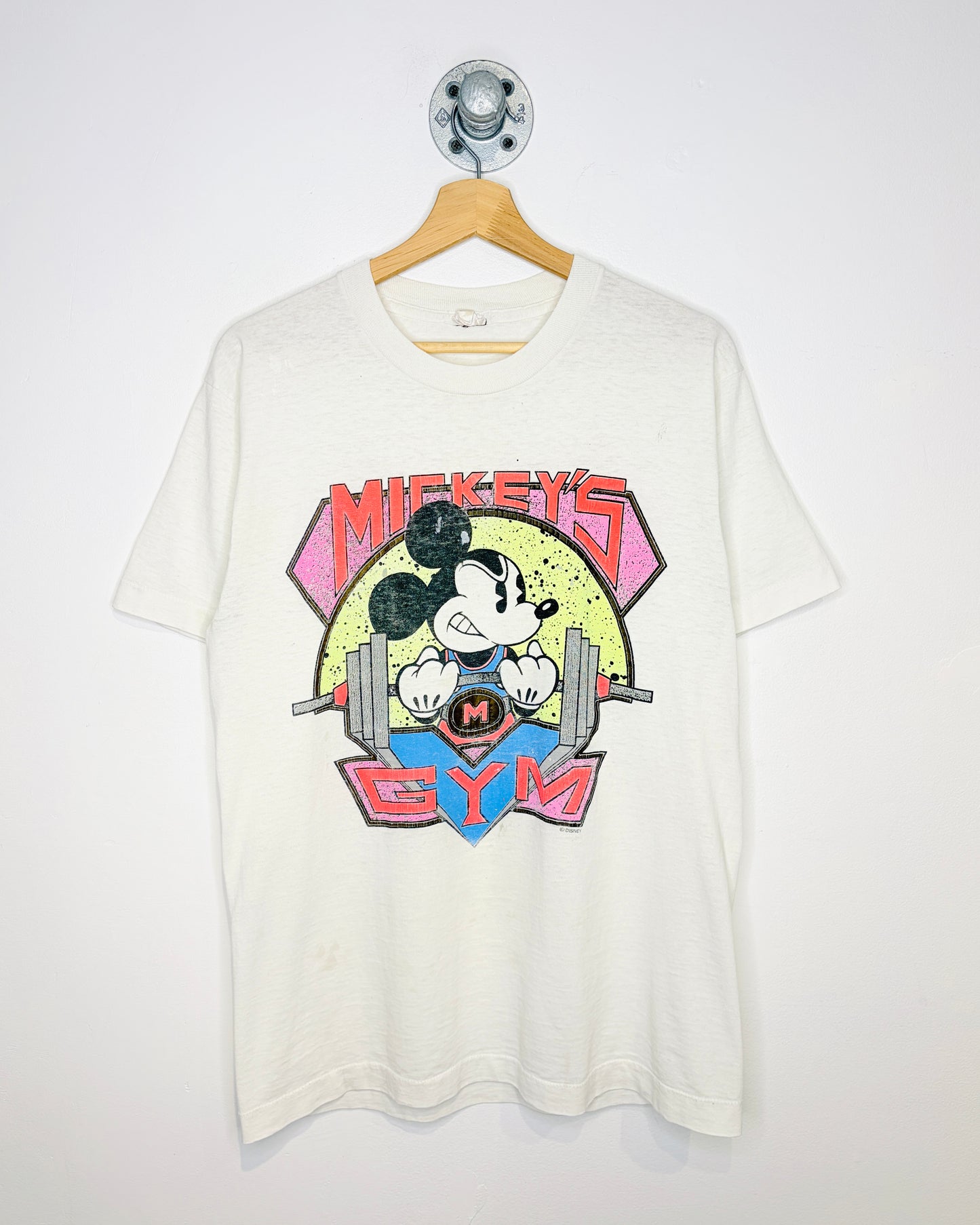 Vintage 90s Mickey’s Gym White Disney Tee Shirt