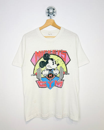Vintage 90s Mickey’s Gym White Disney Tee Shirt