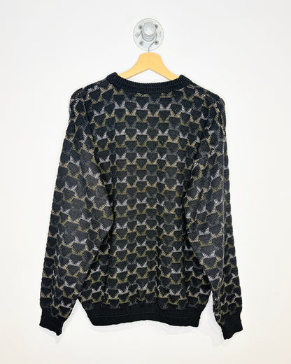 Vintage 90s Willow Bay Black Textured Knit Sweater