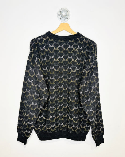 Vintage 90s Willow Bay Black Textured Knit Sweater