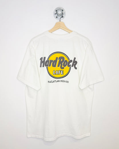 Vintage 90s Bootleg Hard Rock Cafe Mazatlan Mexico White Tee Shirt