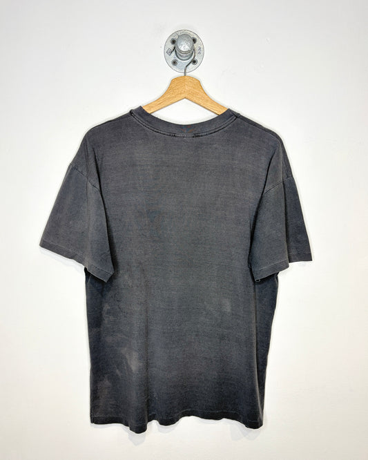 Vintage 90s Jamaica No Problem Sun Faded Black Tee Shirt