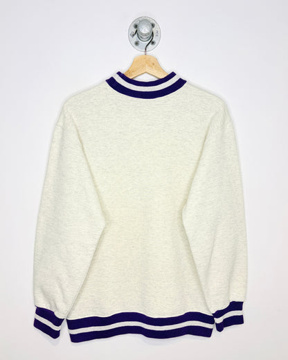 Vintage 90s Onondaga Ski Club Syracuse New York Ash Grey & Purple Crewneck Sweatshirt