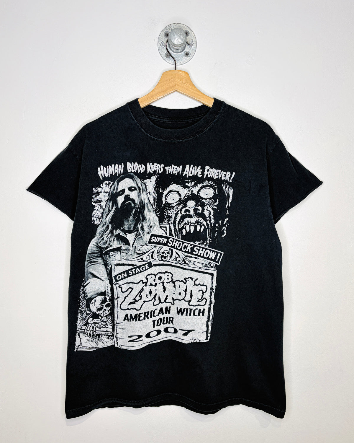2007 Rob Zombie American Witch Tour Black Tee Shirt