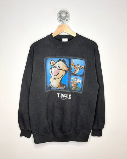Vintage 90s Tigger Disney Black Crewneck Sweatshirt