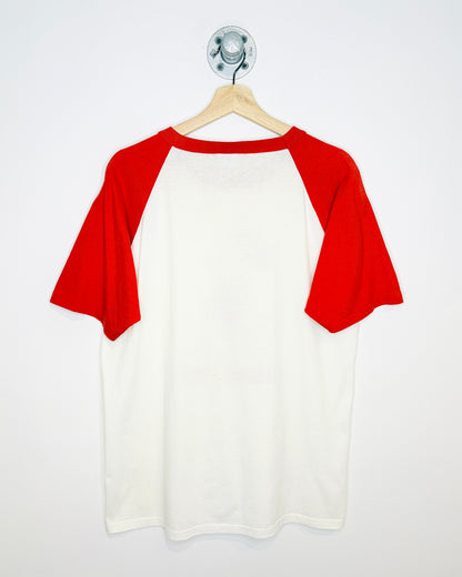 Vintage 80s Disneyland TwoTone White & Red Raglan Tee Shirt