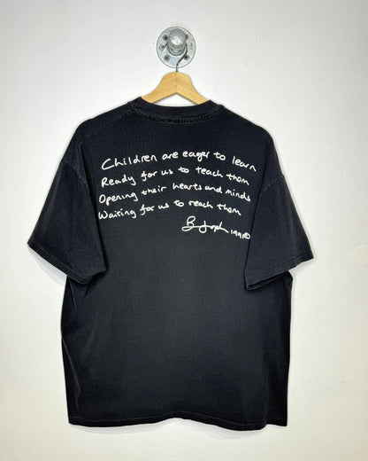 Vintage 1990 All Children Can Learn Black Tee Shirt