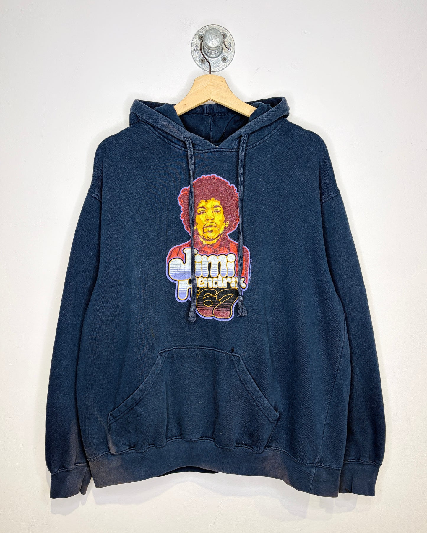 Vintage 2004 Jimi Hendrix Faded Navy Blue Hoodie