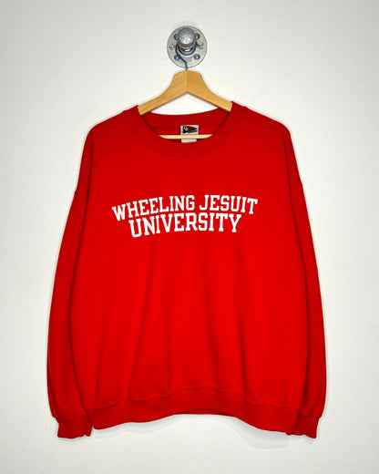 2000s Wheeling Jesuit University Red Crewneck Sweatshirt
