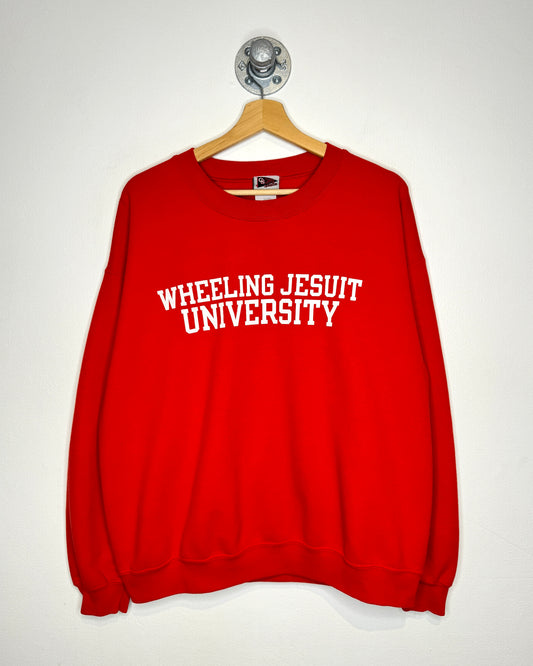 2000s Wheeling Jesuit University Red Crewneck Sweatshirt