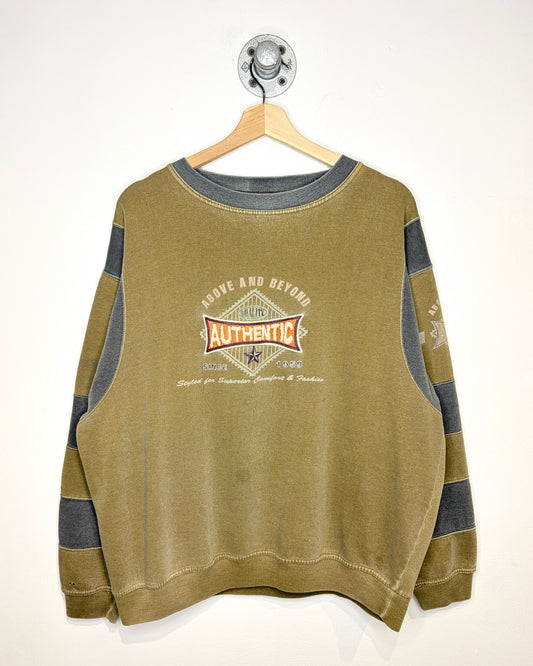 Vintage 90s Above & Beyond Faded Earth Tone Crewneck Sweatshirt