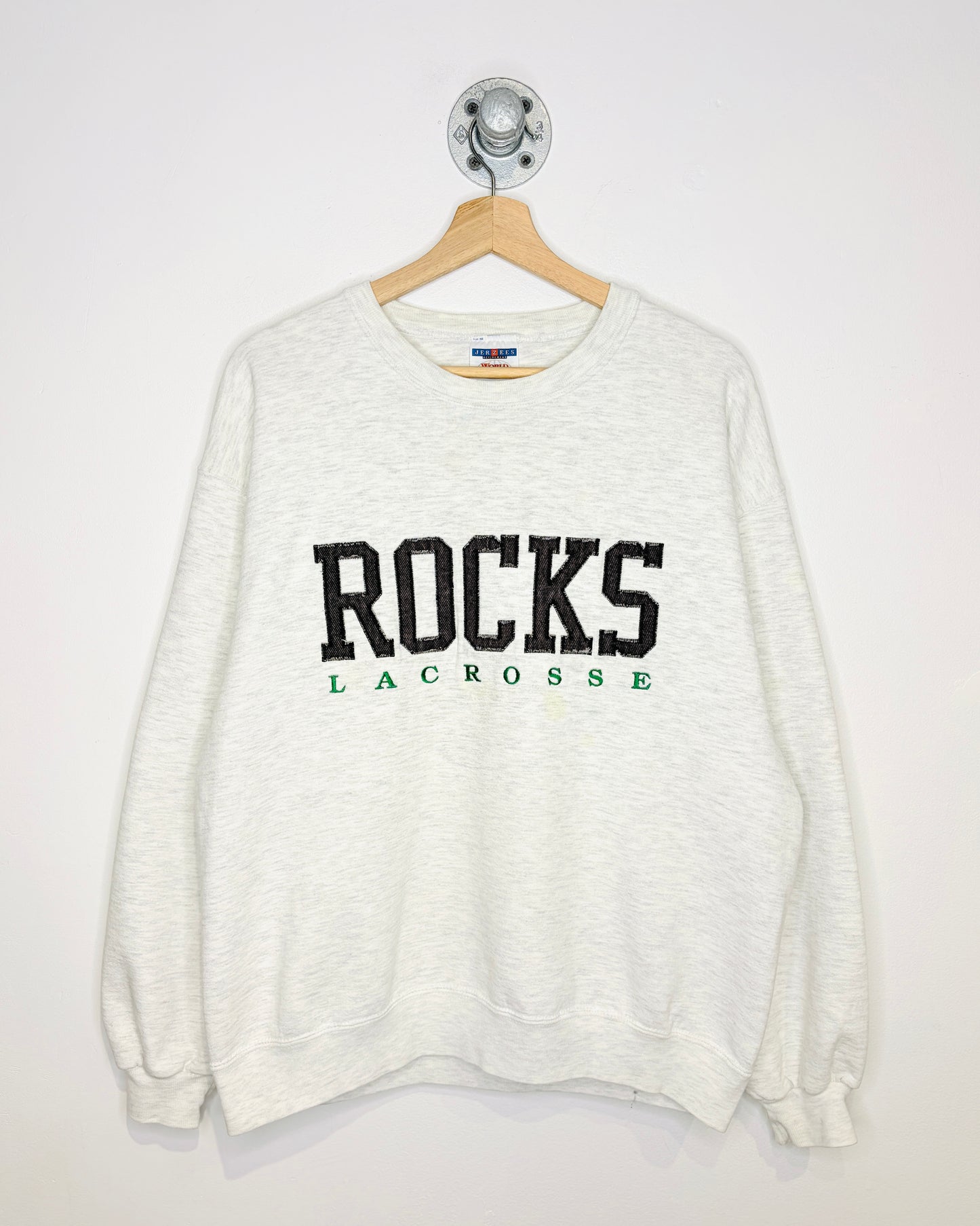 Vintage 90s Boxy Rocks Lacrosse Ash Grey Crewneck Sweatshirt