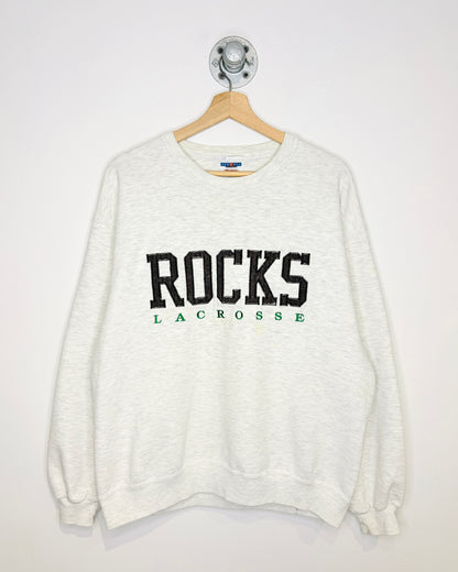 Vintage 90s Boxy Rocks Lacrosse Ash Grey Crewneck Sweatshirt