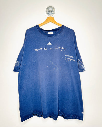 Vintage 90s Adidas Faded Navy Painters Tee Shirt
