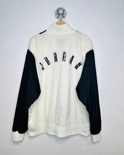 Jordan Loose Fitted Black And White Nylon Zip Up Jacket