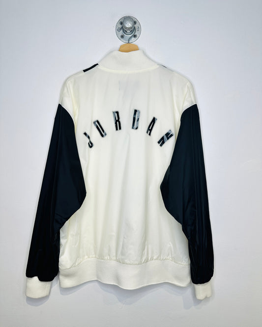 Jordan Loose Fitted Black And White Nylon Zip Up Jacket