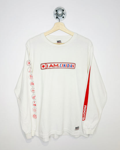Vintage 90s Roots Molson Canadian White Longsleeve Shirt