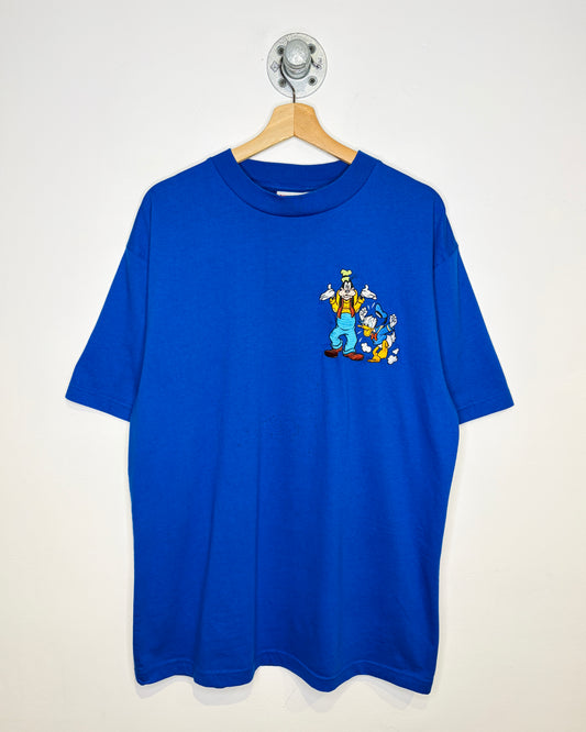 Vintage 90s Mickey Inc Goofy & Donald Blue Tee Shirt