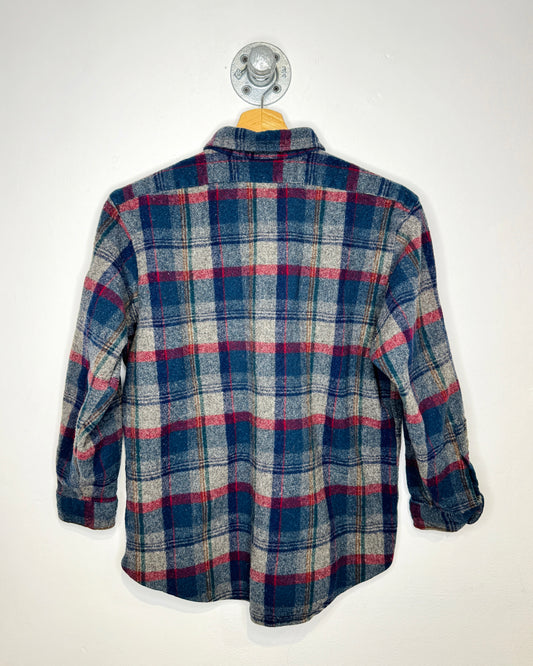 Vintage Pendleton Grey & Blue Wool Flannel