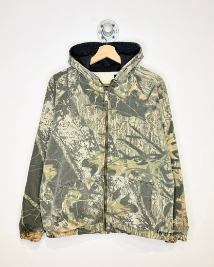 Vintage 90s/00s Boxy Canyon Guide Thermal Lined Camo Zip Up Hoodie