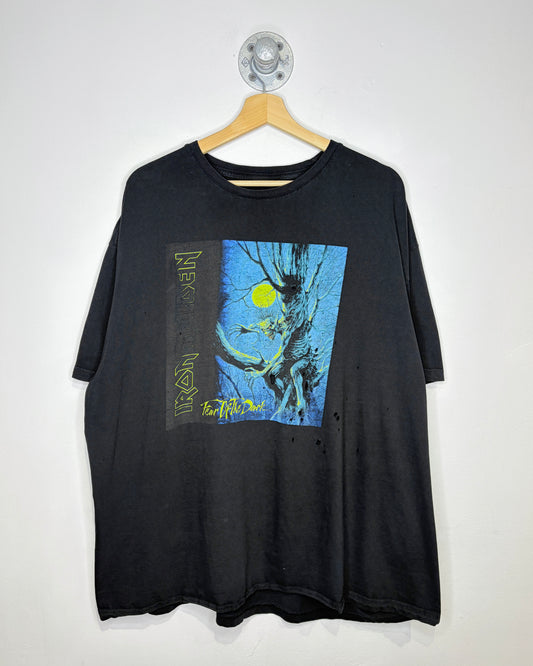 Iron Maiden Fear Of The Dark Black Distressed Tee Shirt