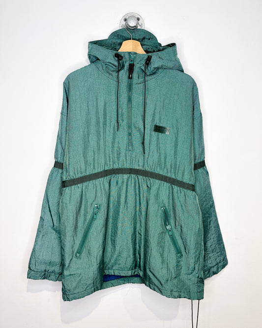 Vintage Old Navy Emerald Green Fleece Lined 1/4 Zip Jacket