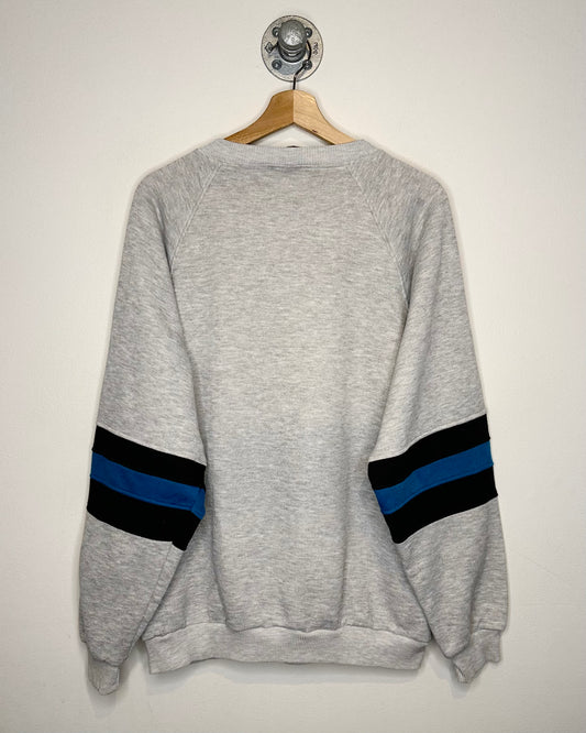 Vintage Line-Up Striped Grey Crewneck Sweatshirt