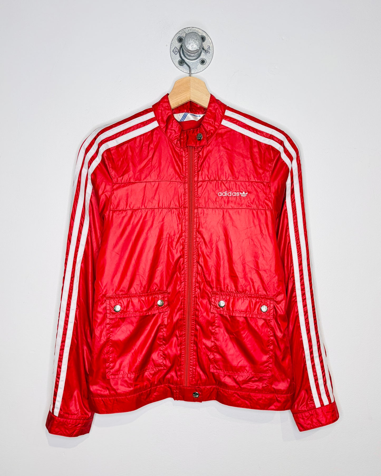 2000s Y2K Adidas Red Moto Style Jacket