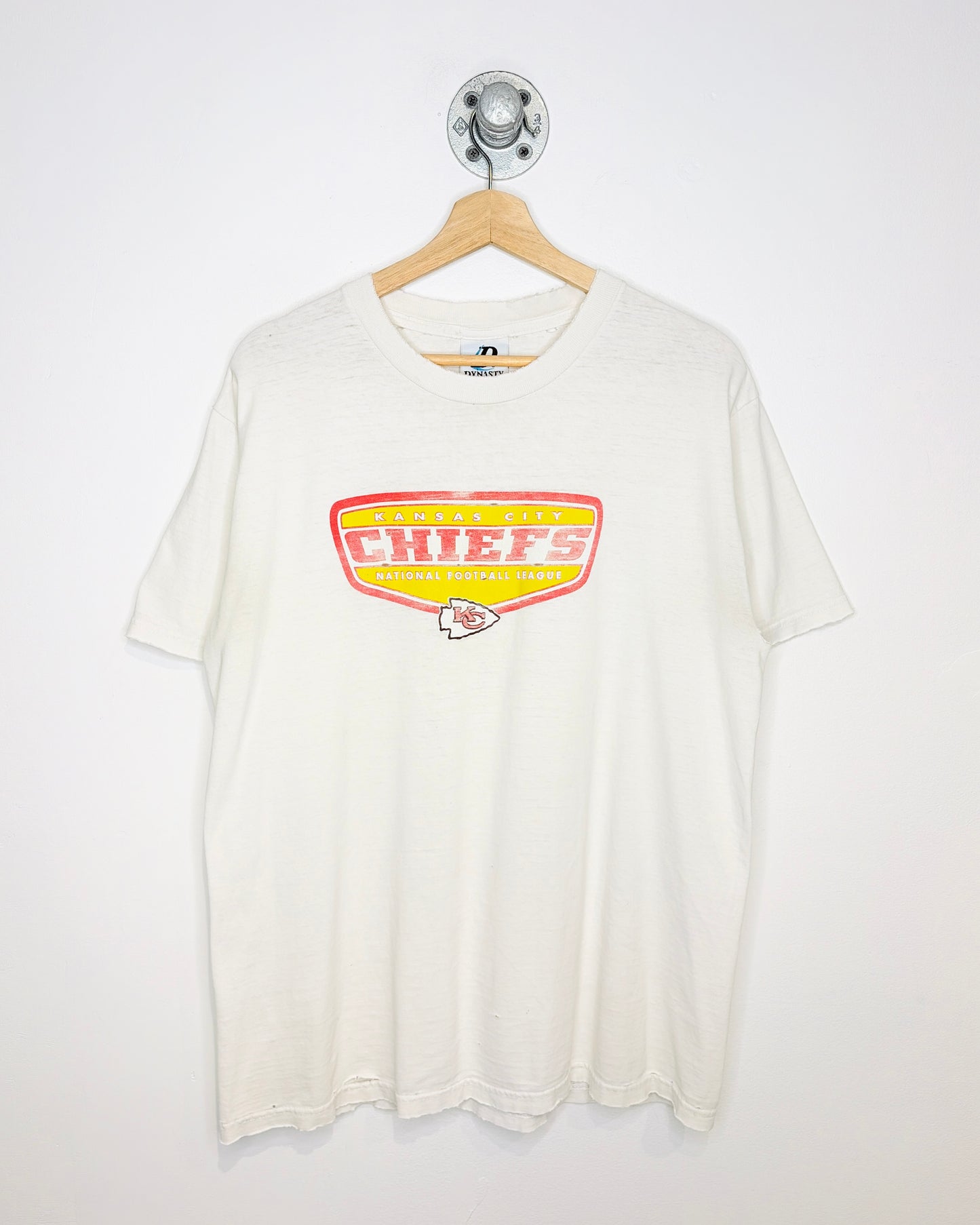Vintage Kansas City Chiefs Distressed White Tee Shirt
