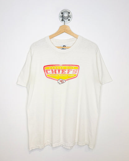 Vintage Kansas City Chiefs Distressed White Tee Shirt