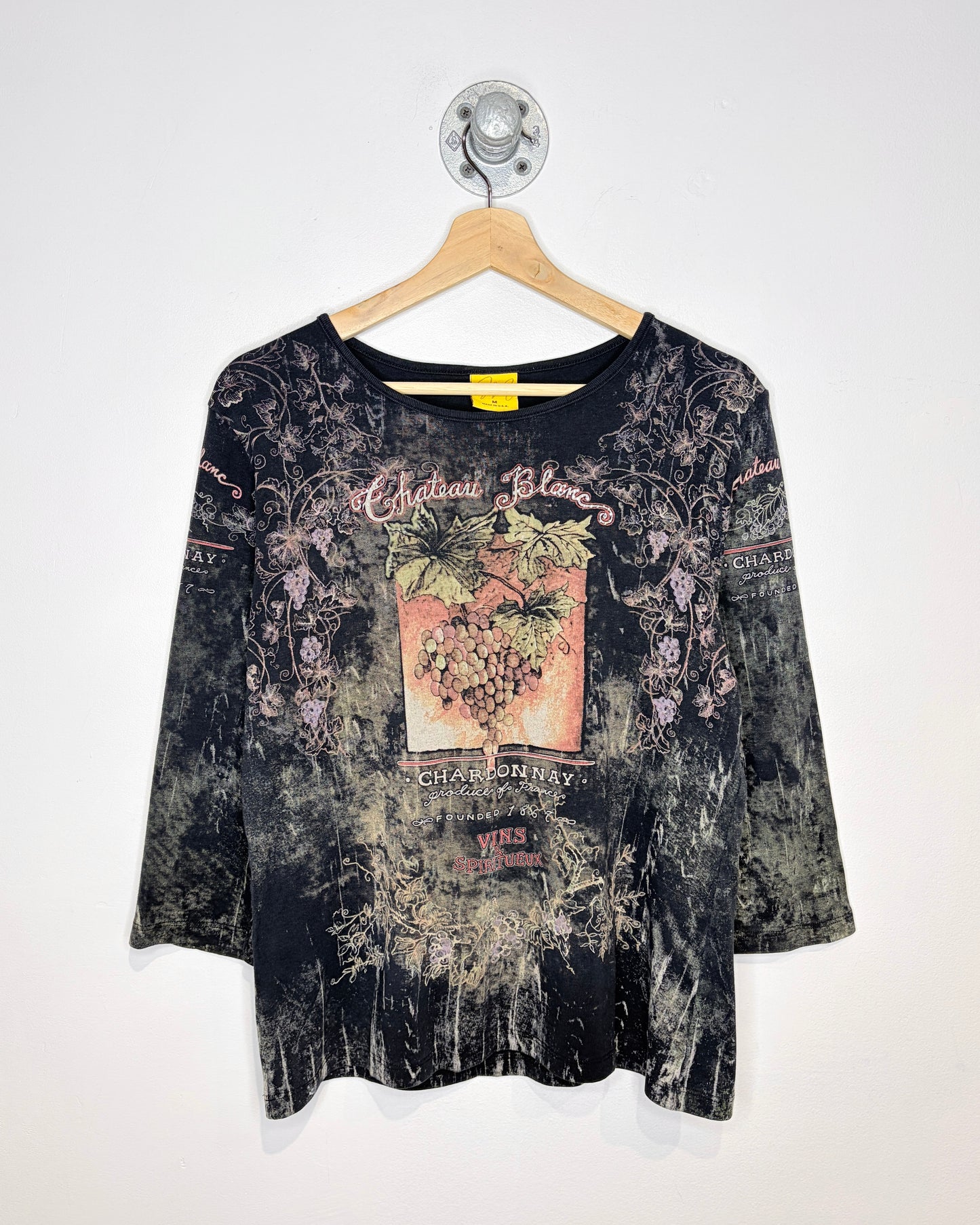 Vintage Y2K Women’s Katina Marie Chardonnay Black Longsleeve Shirt