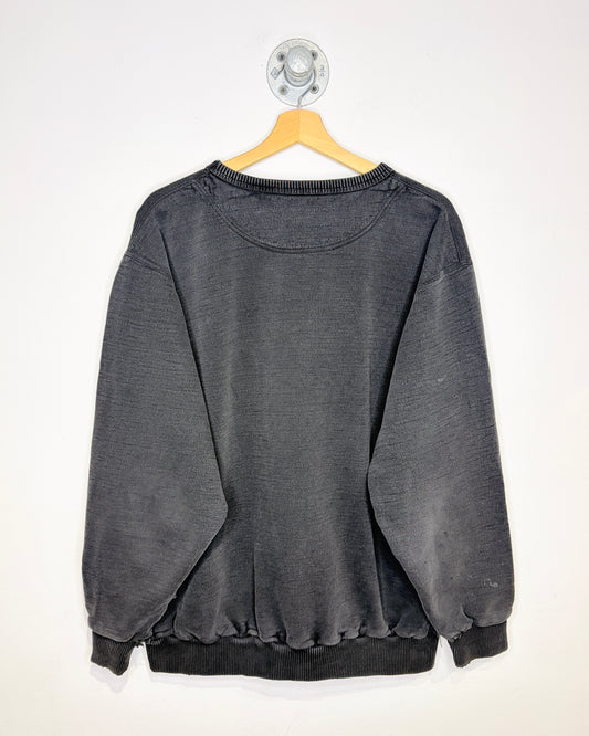 Windriver Blank Faded Black Distressed Heavyweight Crewneck Sweatshirt