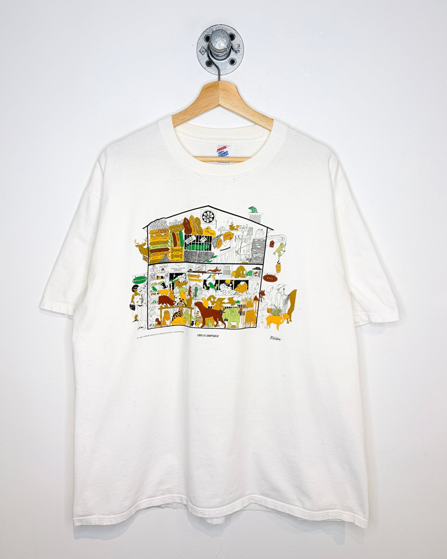 Vintage 1995 Love Is Adoptable White Tee Shirt