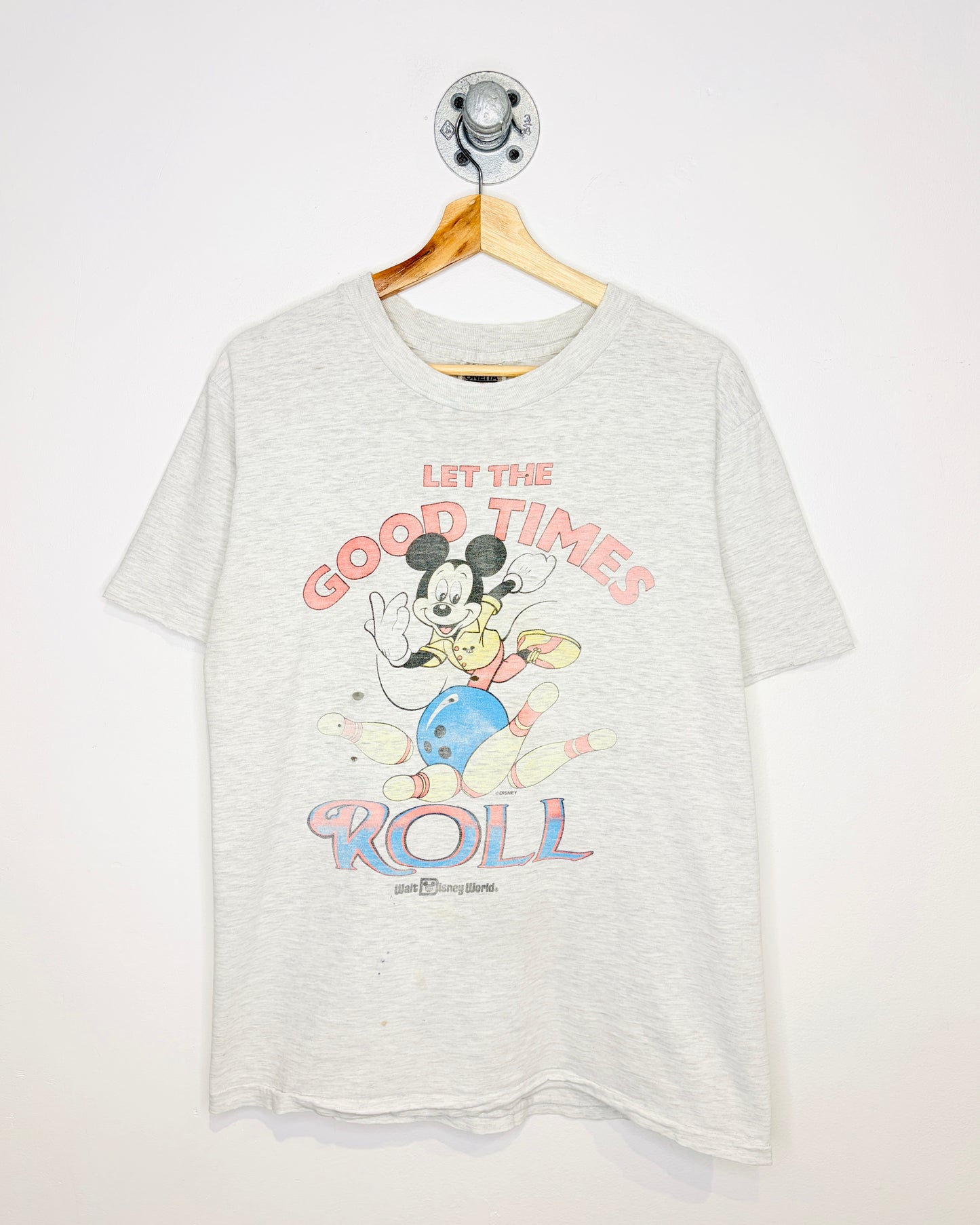 Vintage 90s Disney “Let The Good Times Roll” Ash Grey Tee Shirt