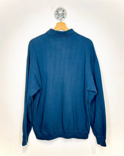 Dockers Navy Cotton-Blend Heavyweight Long Sleeve Polo Shirt