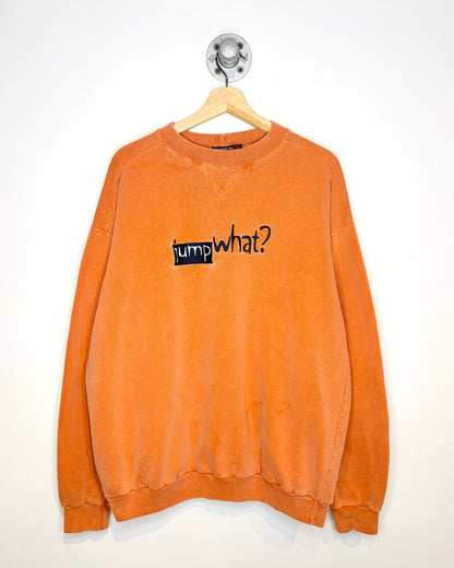 Vintage 90s “Jump What?” Faded Orange Crewneck Sweatshirt