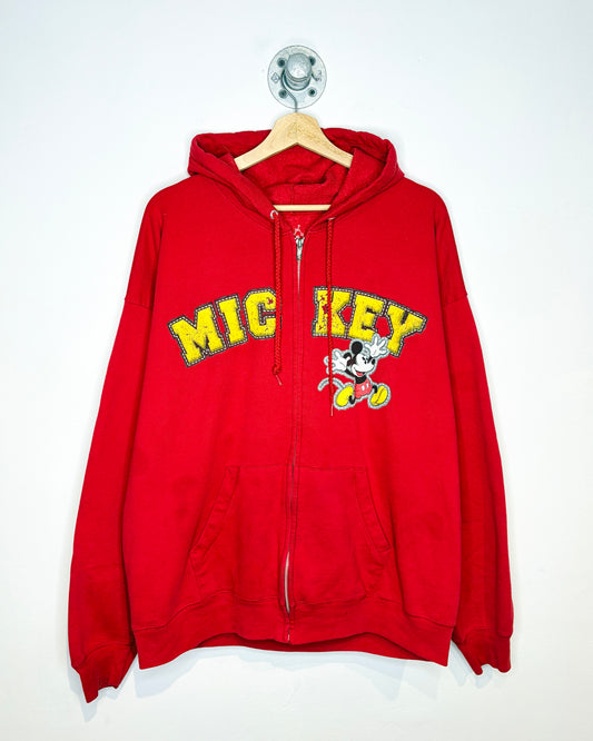 2000s Mickey Mouse Red Zip Up Hoodie