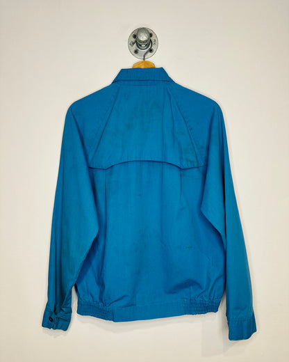 Vintage 1970s Blue Dagger Collar Lightweight Cotton Blend Jacket