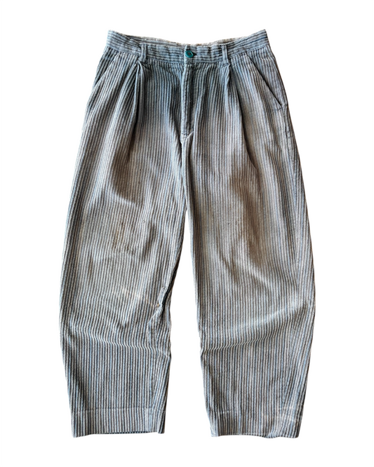 Vintage 90s Baggy Memo Faded Double Pleated Corduroy Pants