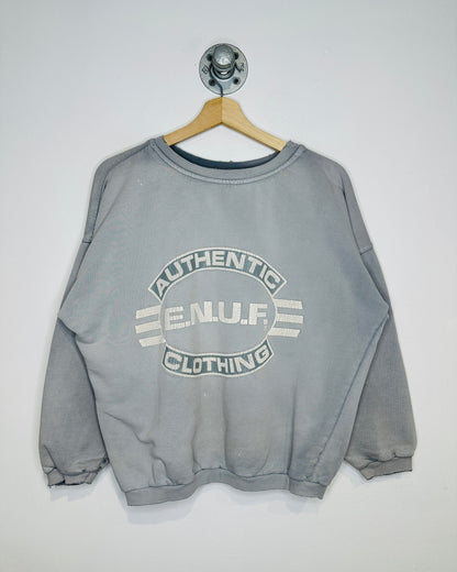 Vintage 1990s E.N.U.F. Light Grey Crewneck Sweatshirt