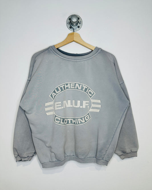 Vintage 1990s E.N.U.F. Light Grey Crewneck Sweatshirt