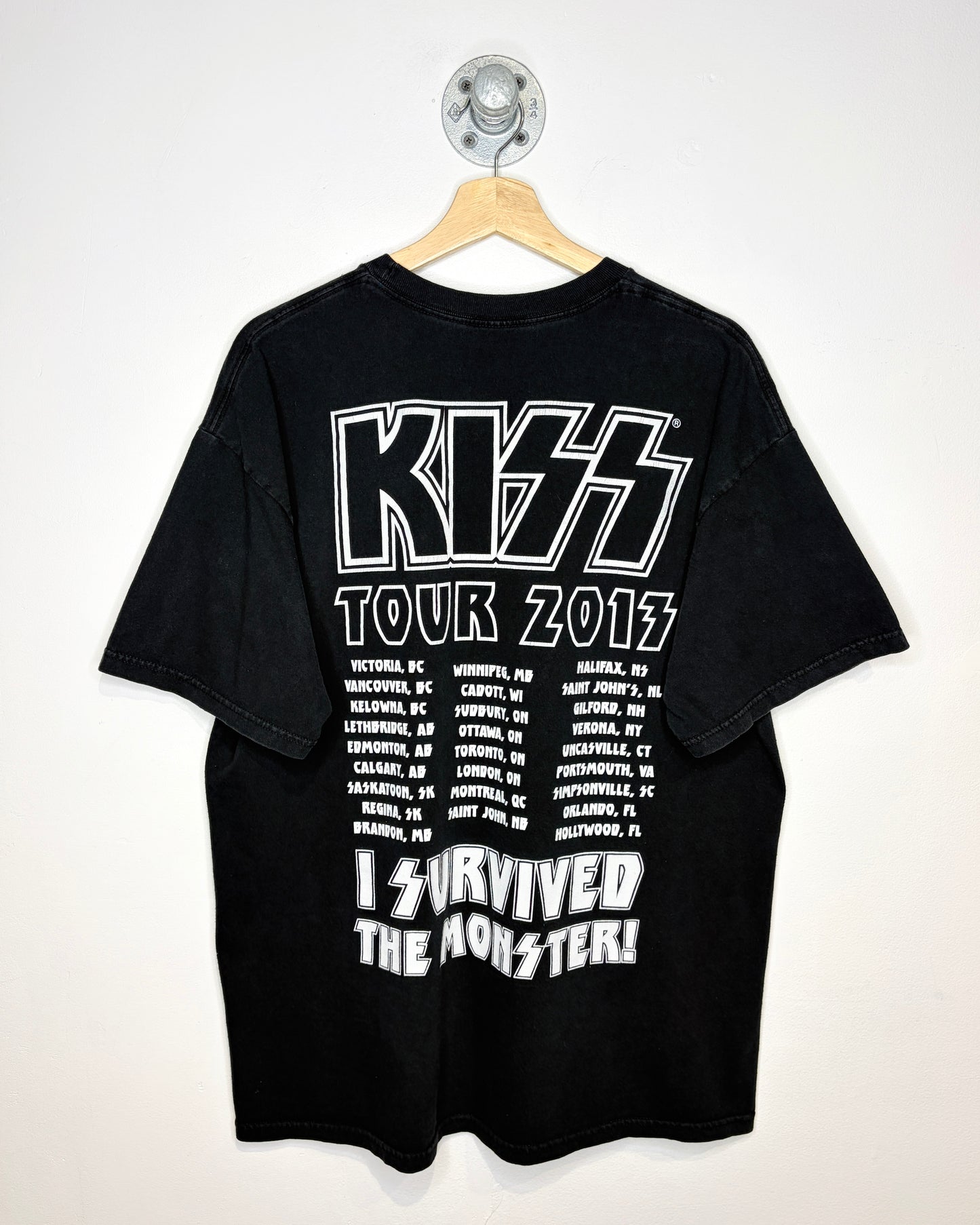 2013 Kiss Band Monster Tour Black Tee Shirt