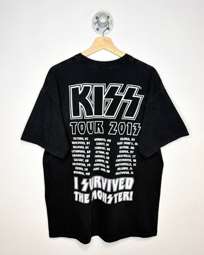 2013 Kiss Band Monster Tour Black Tee Shirt