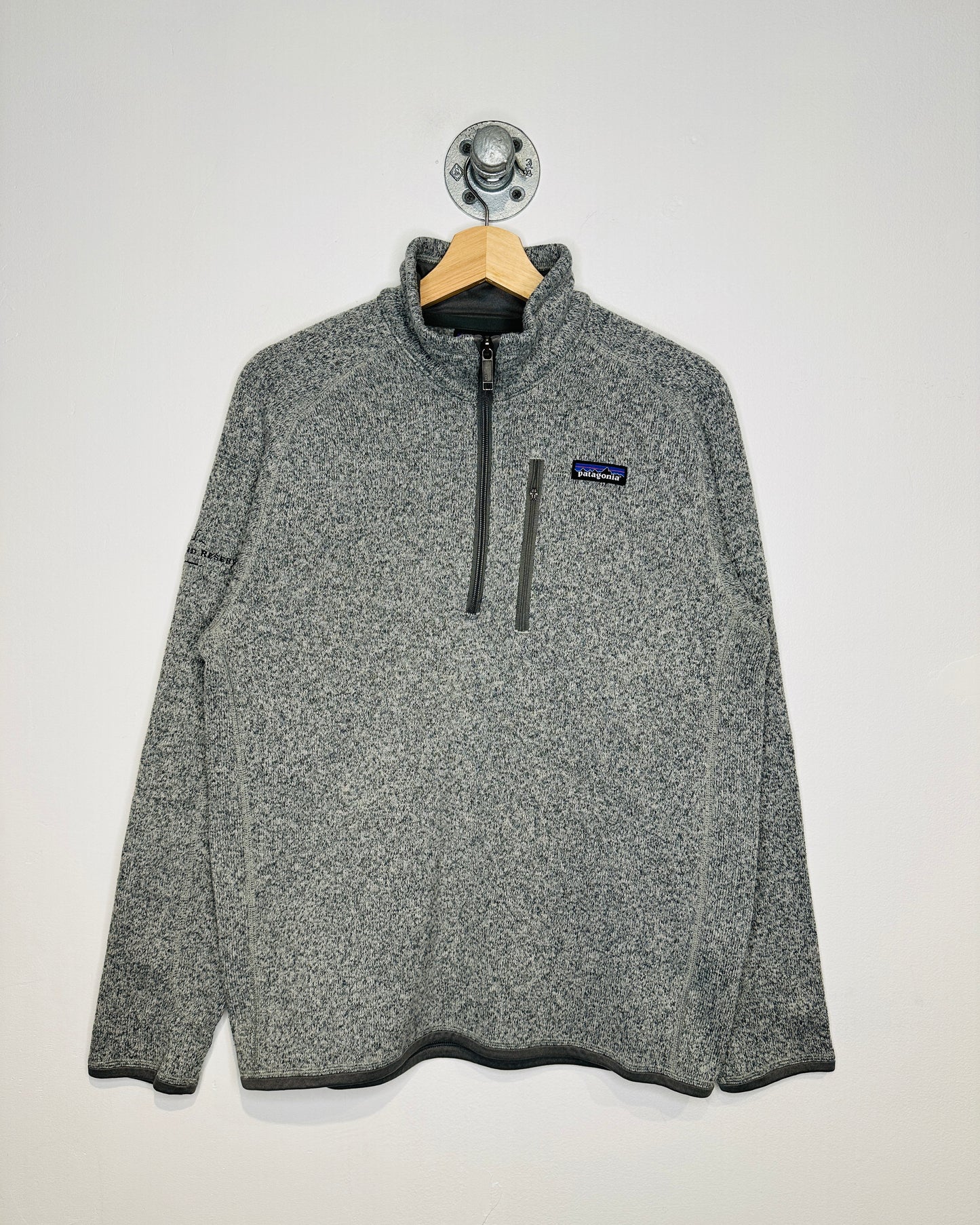 Patagonia Quarter Zip Grey Polyester Sweater
