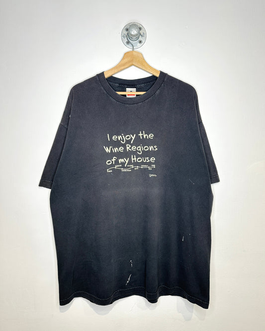 2000s “Wine Regions Of My House” Black Tee Shirt