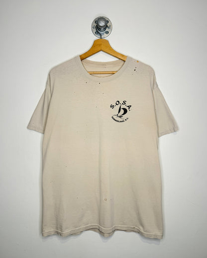 2000s SOSA Summerland BC Off White Distressed Tee Shirt