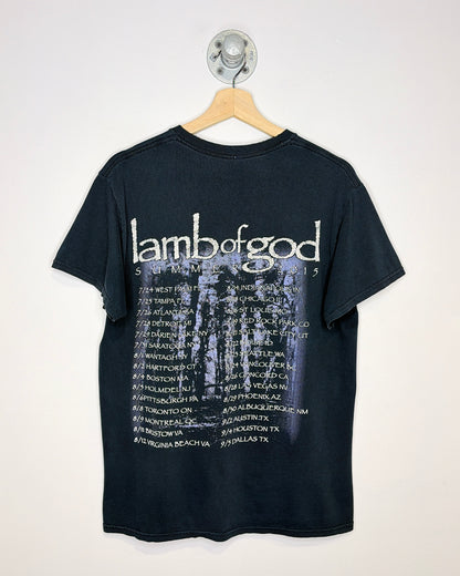 Lamb Of God Summer Tour Faded Black Tee Shirt